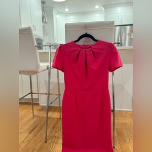 Elegant Pink Tailored Work Dress